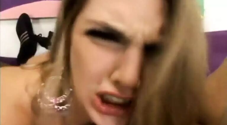 Horny gangbang whore is pussy fucked
